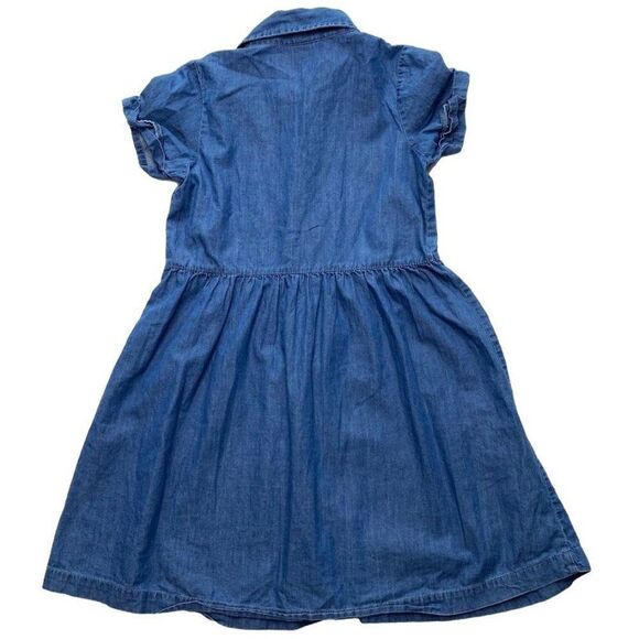 Girls Arizona Blue Chambray Short Sleeve Button Front‎ Cotton Dress Sz 12 - Picture 7 of 7